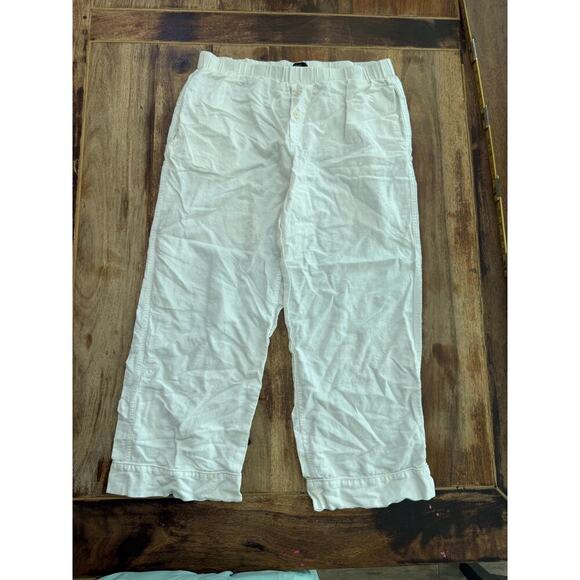 J.CREW Women's White Linen Blended Button Down Shirt & Pant Set Size Medium pj’s - Picture 8 of 10